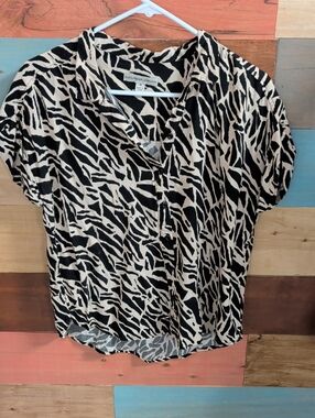 Alexander Jordan Black & Cream Short-Sleeve Button-Down Shirt
